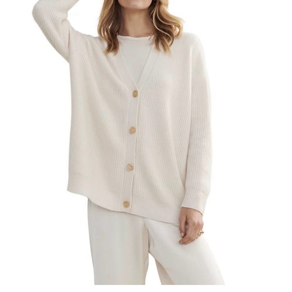 Jenni Kayne Cashmere Cocoon Knitted Button Up Cardigan Size XL